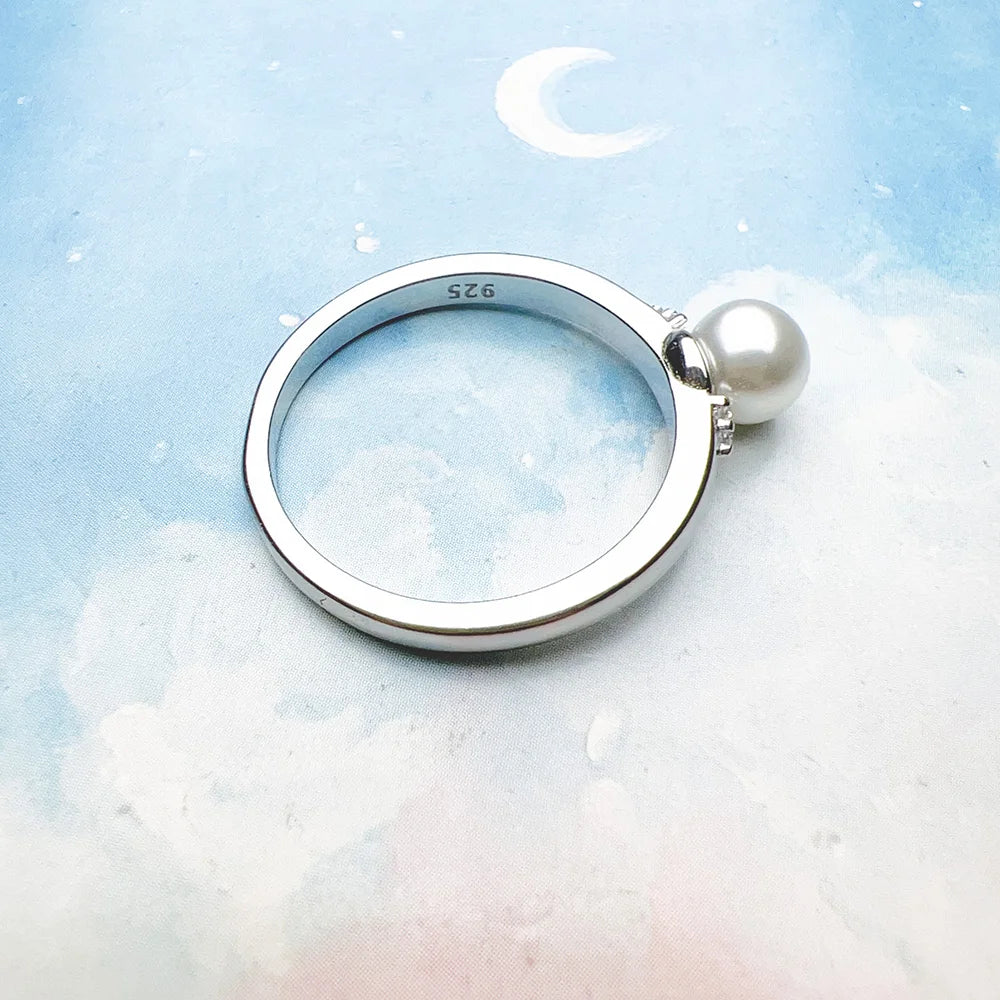 Anillo de Plata 925 con Perlas y Circón