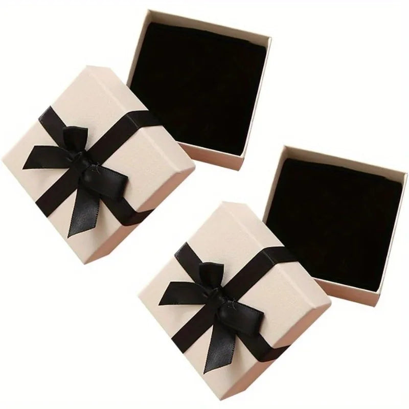 2pcs Compact Gift Box with Dimensions, Designed in A Square Shape for Events, Suitable for Displaying Jewelry