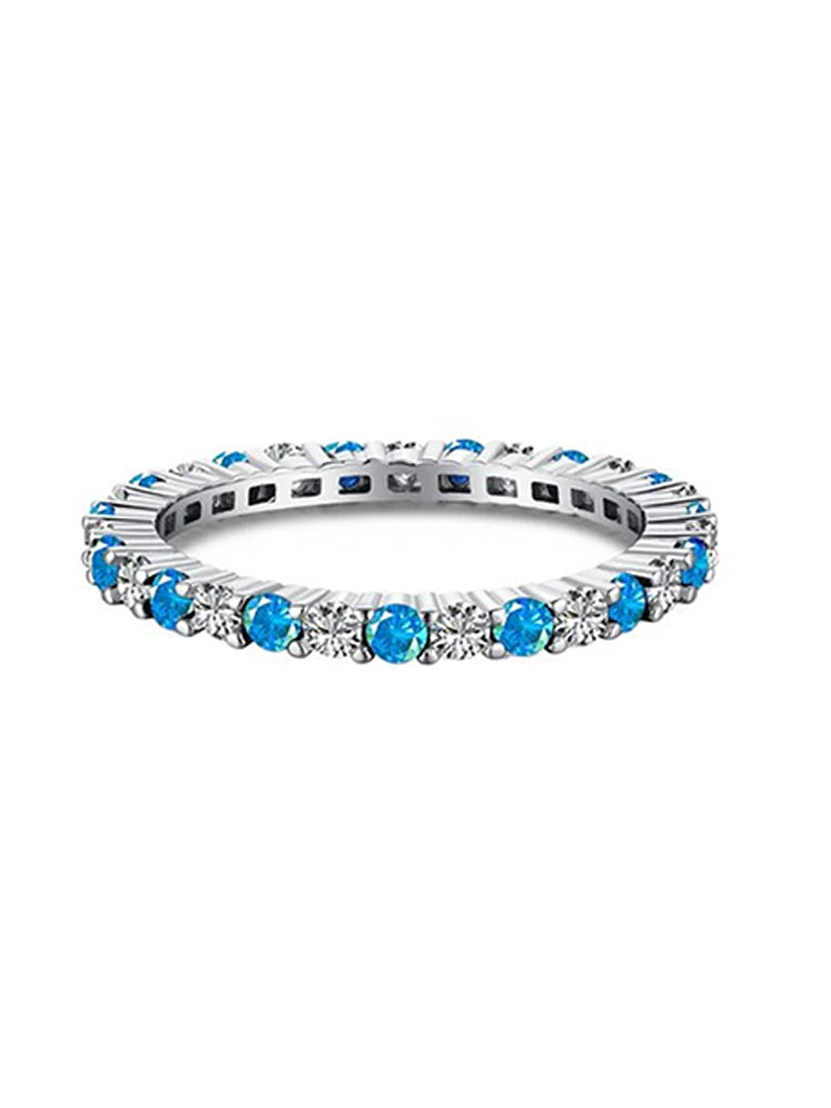 Anillo Apilable de Plata 925 con Circonitas