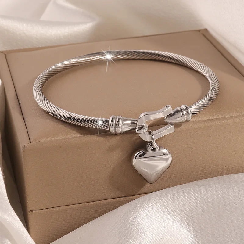 Pulsera de Acero con Concha Negra