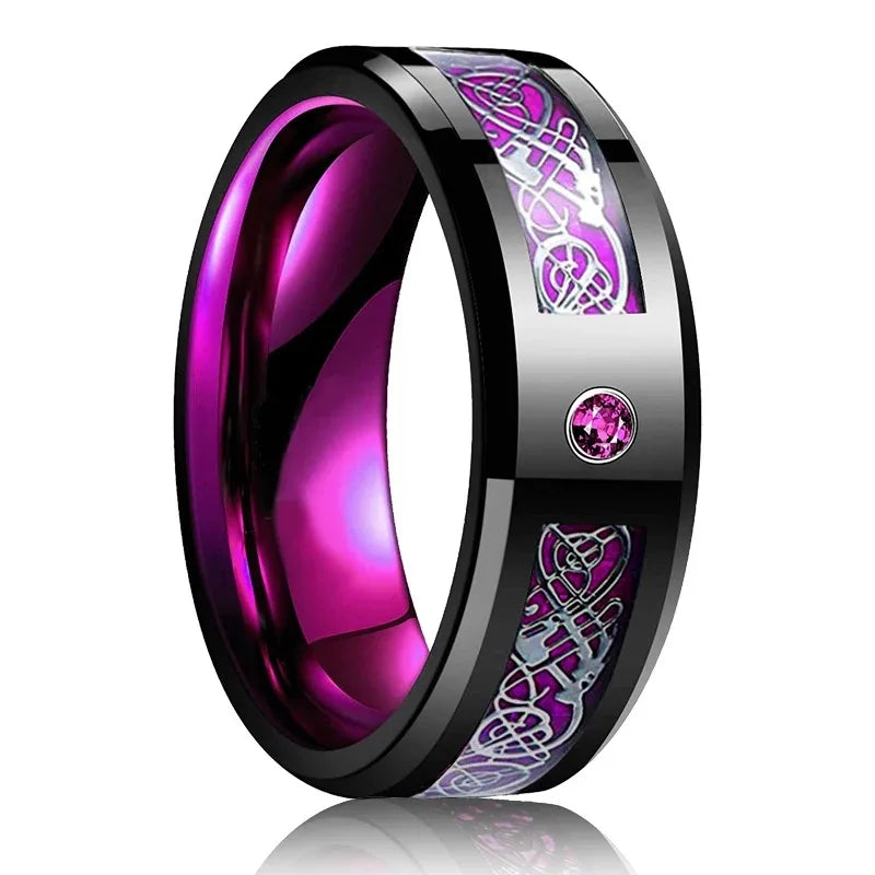 Anillo Plateado Mate de Acero de 8 mm