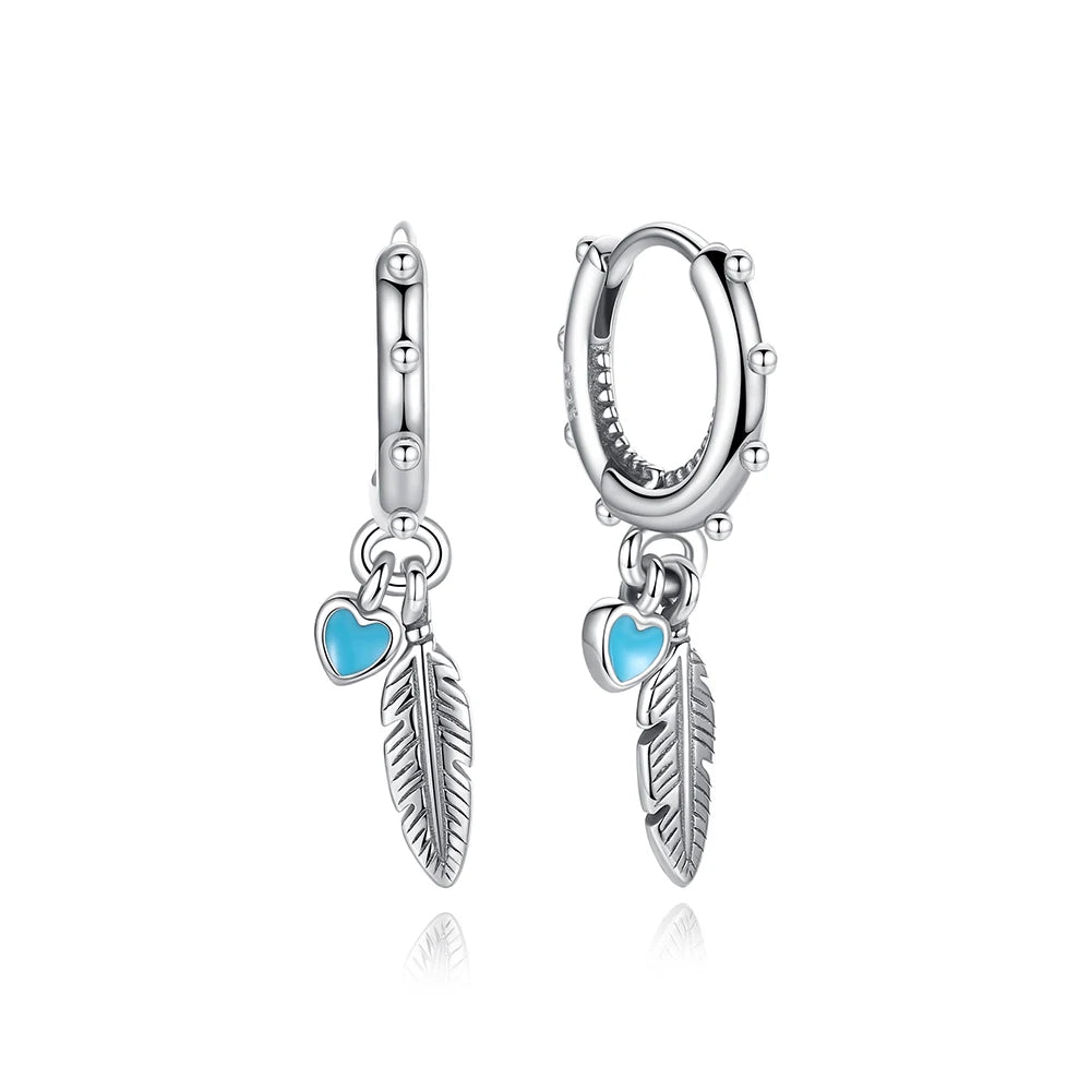 Aros de Corazón de Plata 925 en Oro Rosa