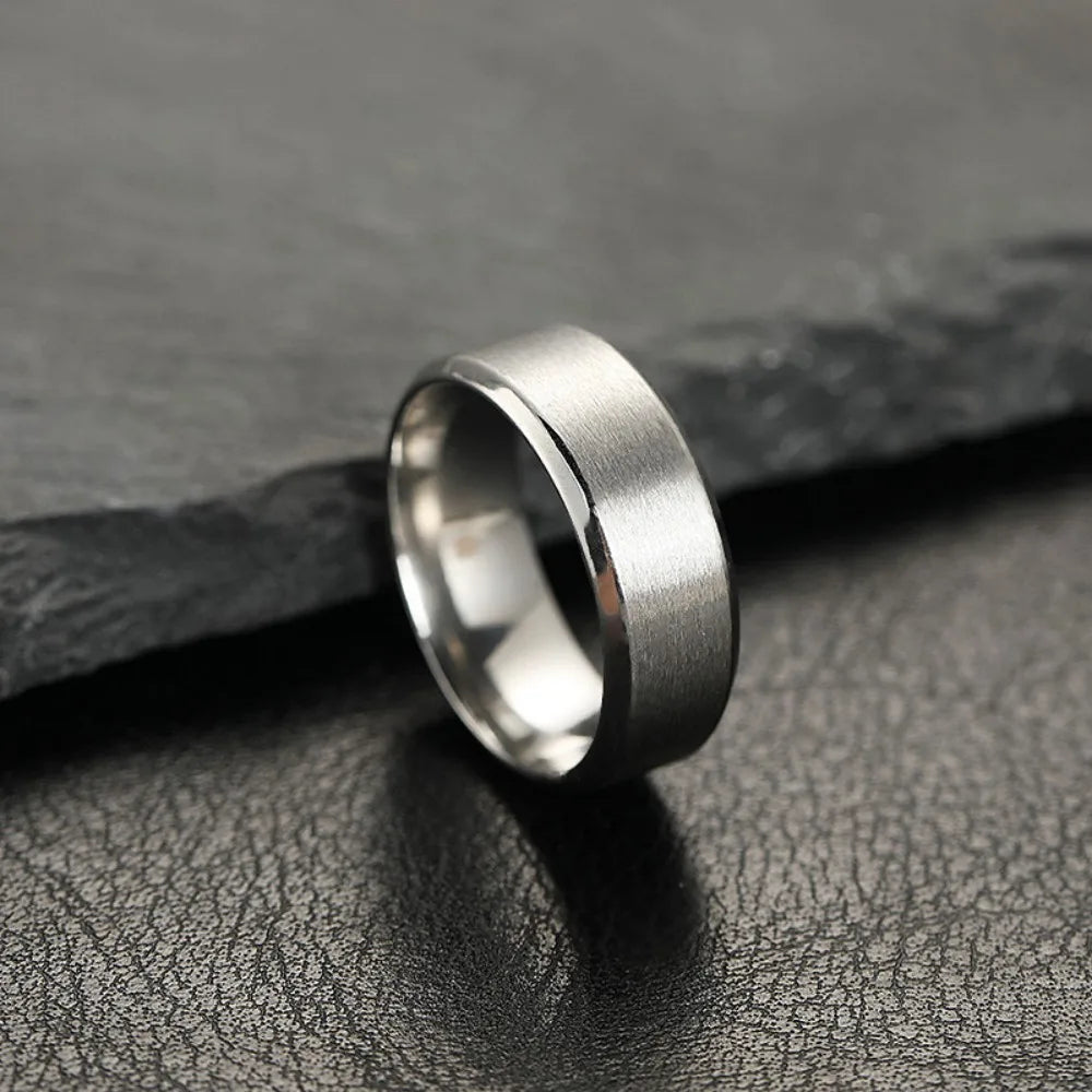 Anillo Negro Mate de Acero