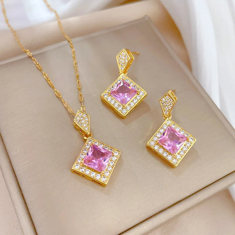 Conjunto de Acero con Cristal Austríaco