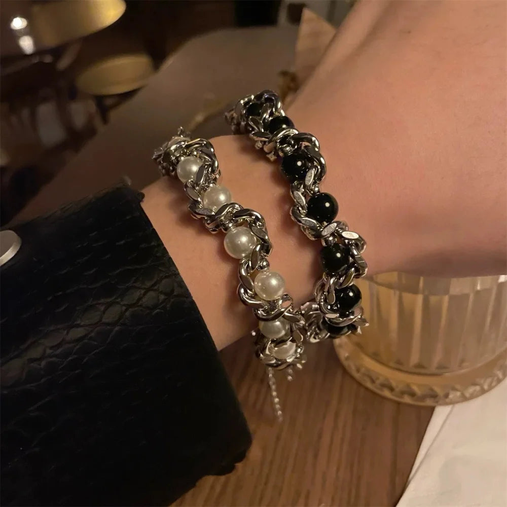 Pulsera Y2K de Acero con Cuentas
