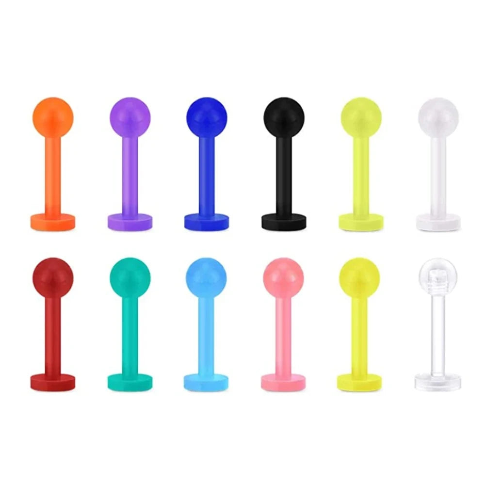 Piercing curvo de plástico Flexible 16G transparente Tragus Dait