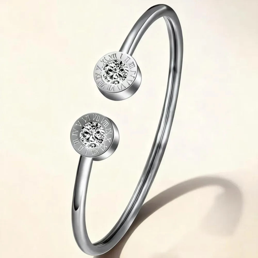 Pulsera Abierta con Números Romanos
