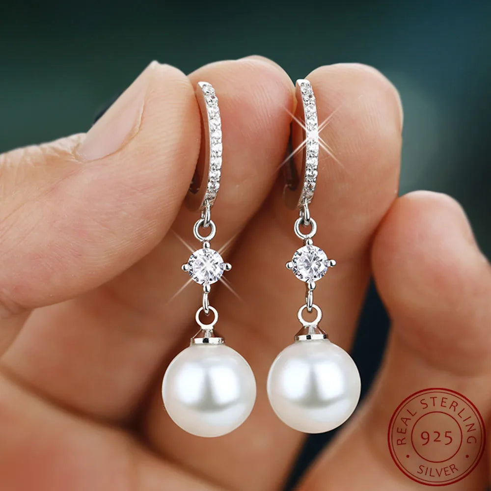 Pendientes de Plata 925 con Perlas de Agua Dulce