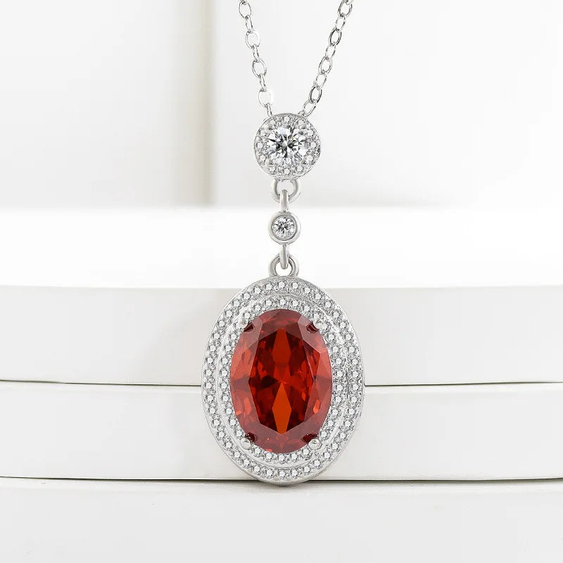 Collar de Plata 925 con Rubí y Granate