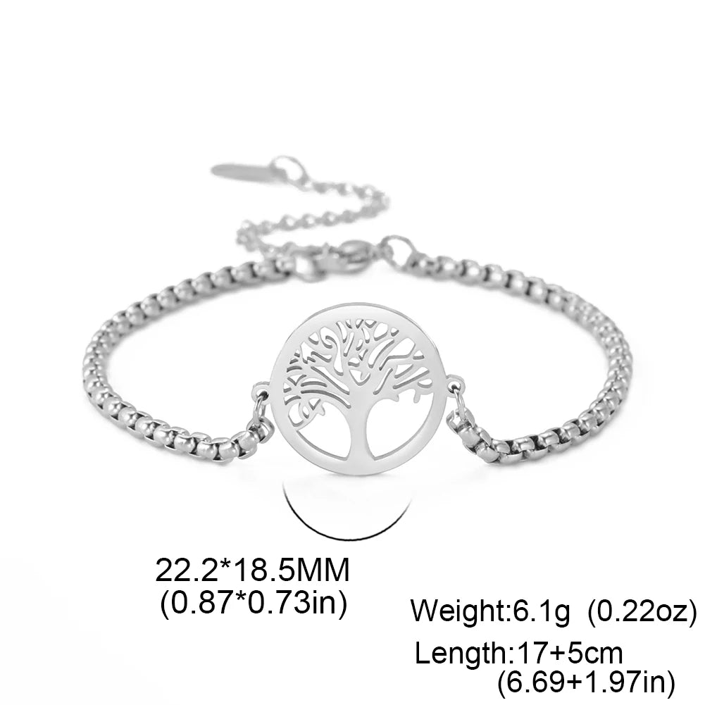 Pulsera de Acero con Árbol de la Vida