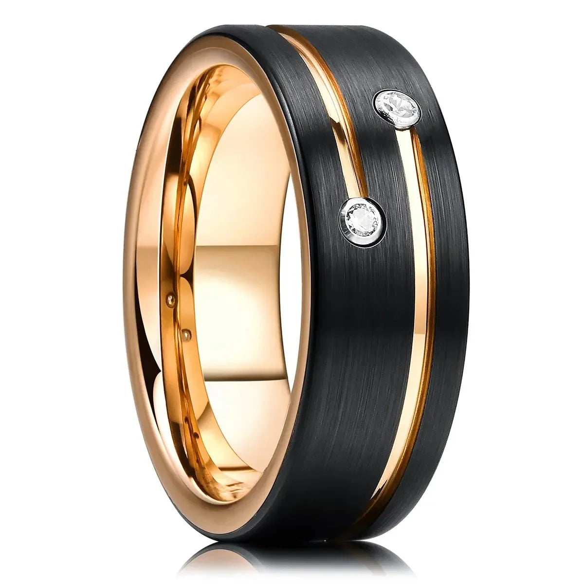 Anillo Plateado Mate de Acero de 8 mm