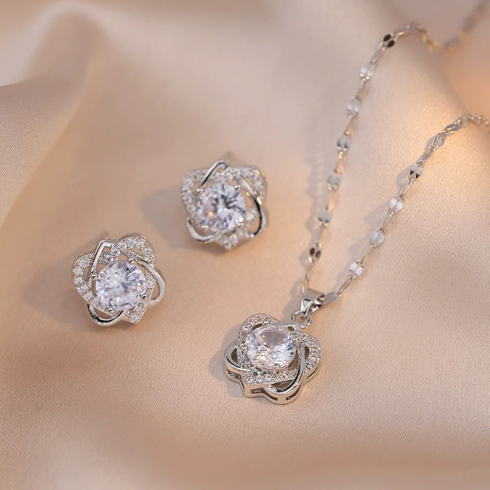 Conjunto de Acero con Cristal Austríaco
