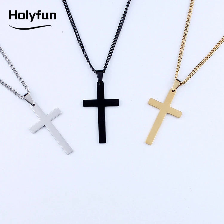 Collar de Acero con Cruz