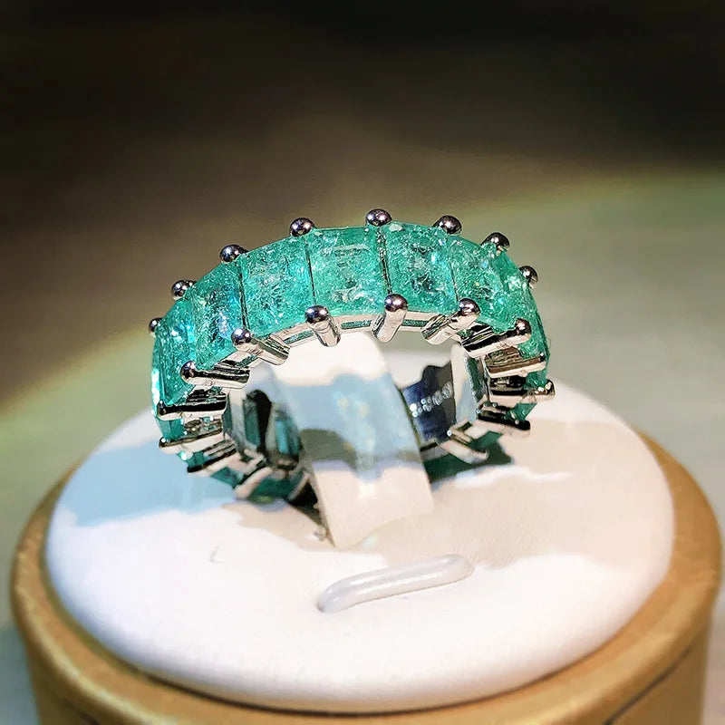 Anillo Princesa de Plata 925 con Piedra Paraíba