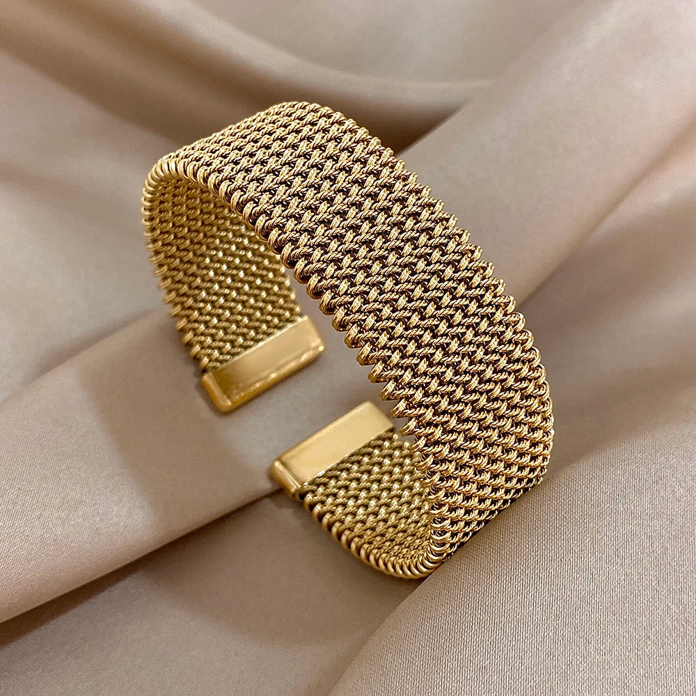 Brazalete Vintage de Malla Trenzada