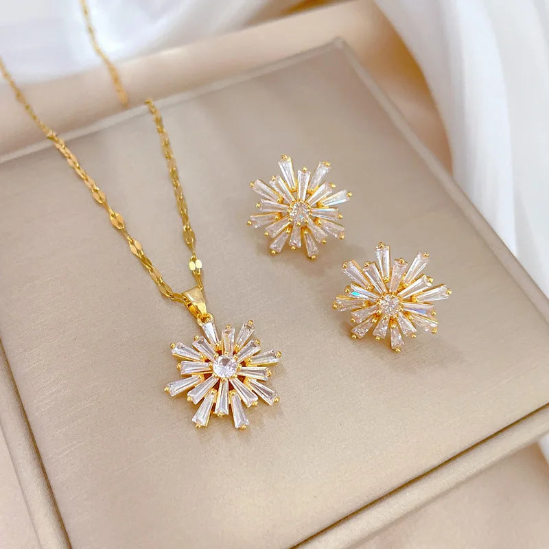Conjunto de Acero con Cristal Austríaco