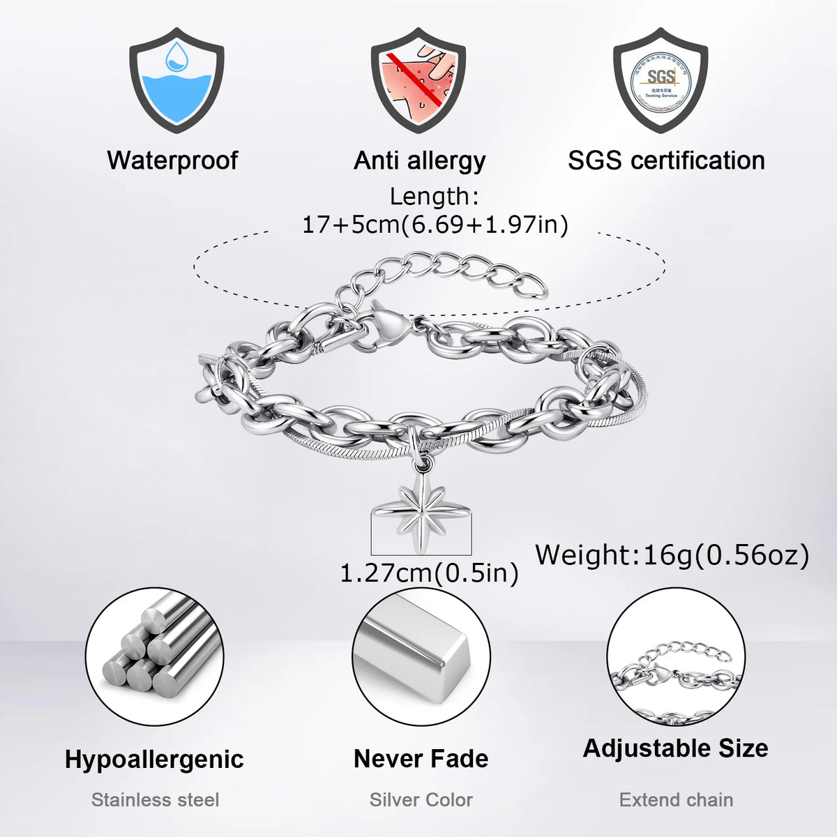 Pulsera Minimalista de Acero en Capas