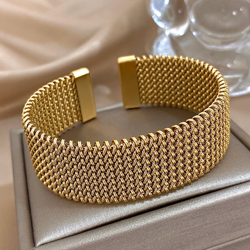 Brazalete Vintage de Malla Trenzada