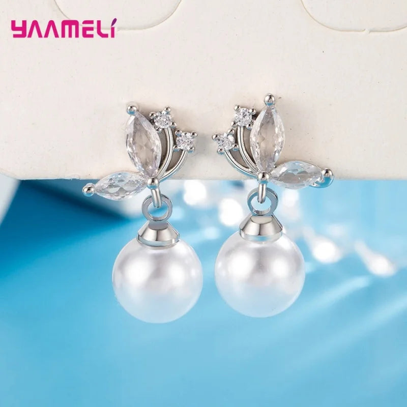 Pendientes de Plata 925 con Perlas y Circonitas