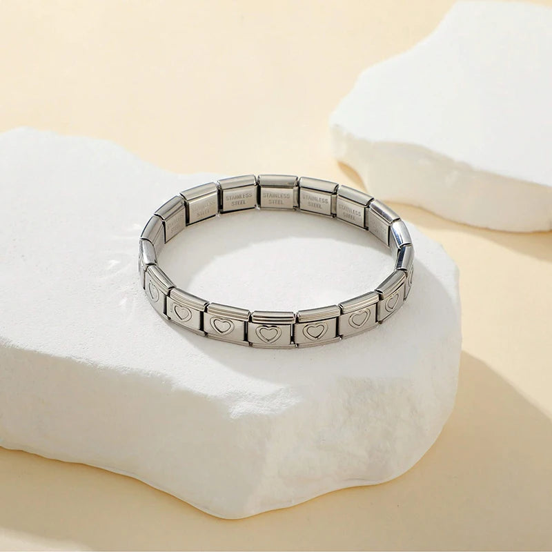 Pulsera Modular Italiana de Acero de 9 mm