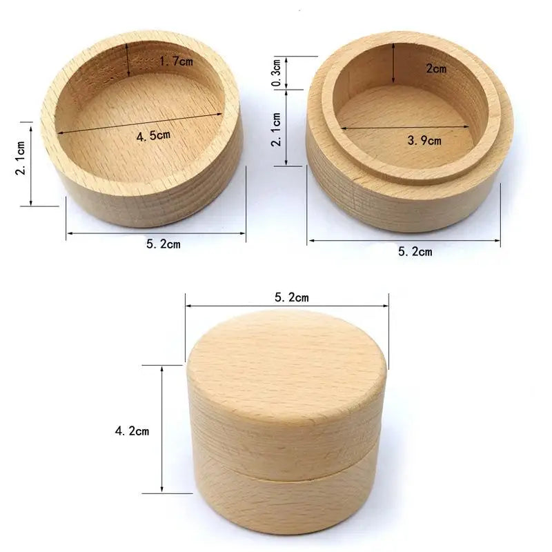 Round Minimalist Wood Ring Box Eco-Friendly Natural Jewelry Storage Case for Wedding Proposal Engagement Gift