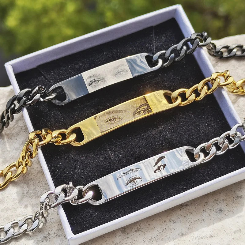Pulsera Grabada Personalizada con Foto de Ojo