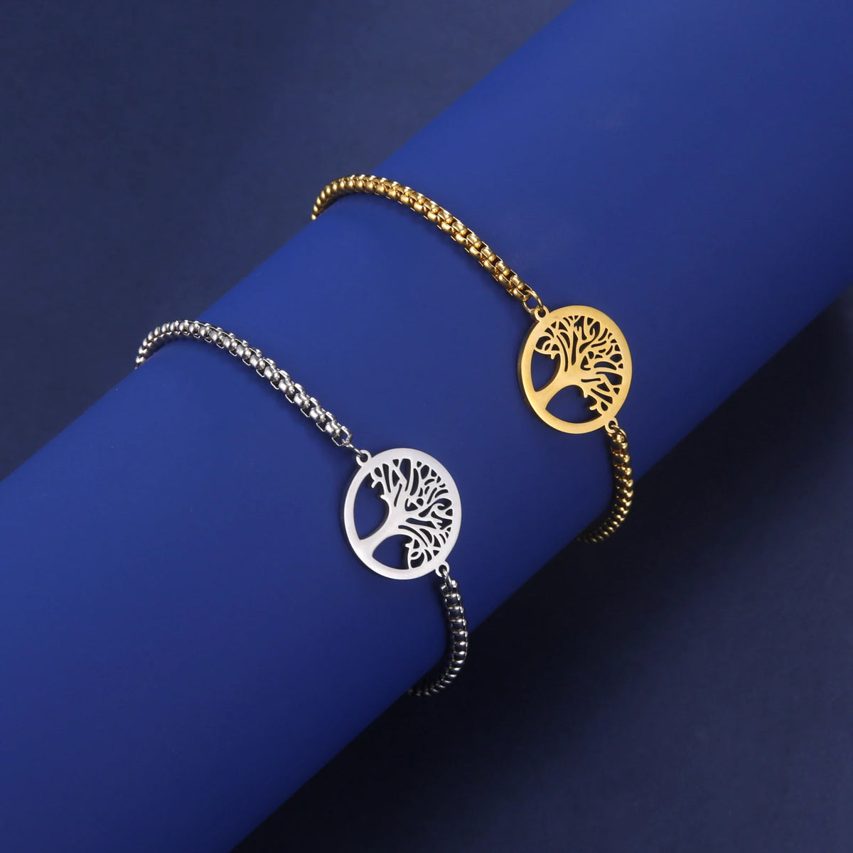 Pulsera de Acero con Árbol de la Vida