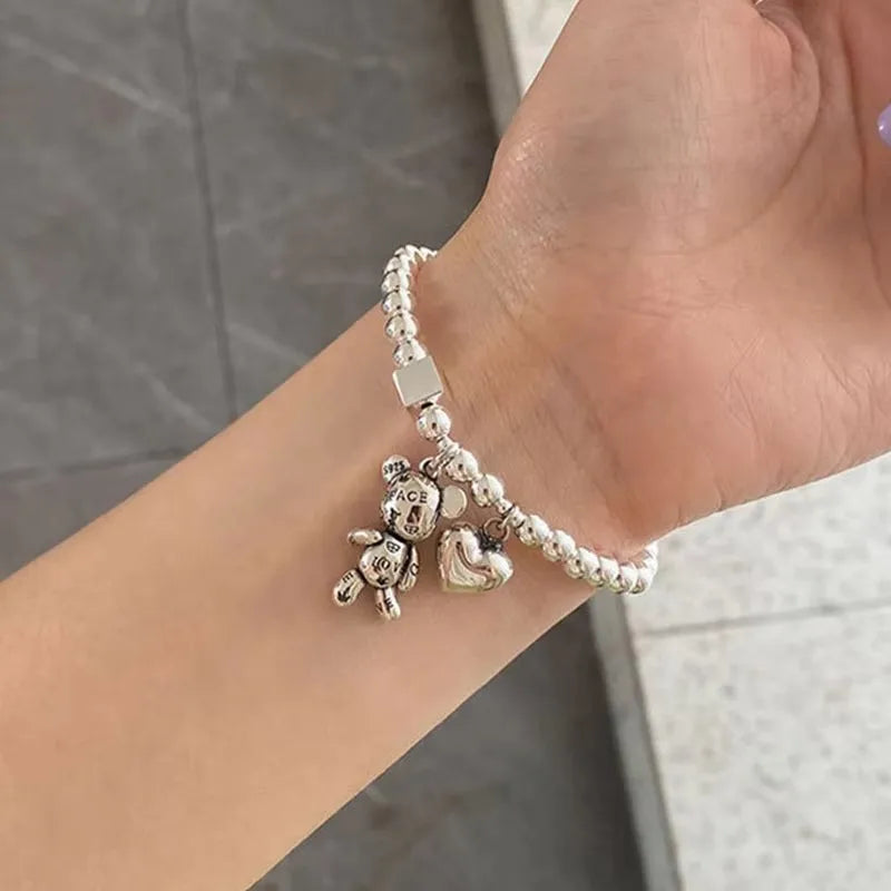 Pulsera de Plata 925 con Colgante de Oso