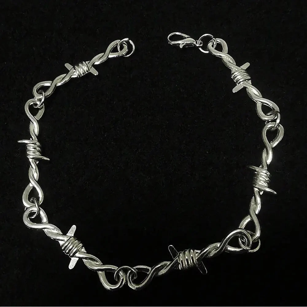 Pulsera Gótica Ajustable de Alambre de Púas