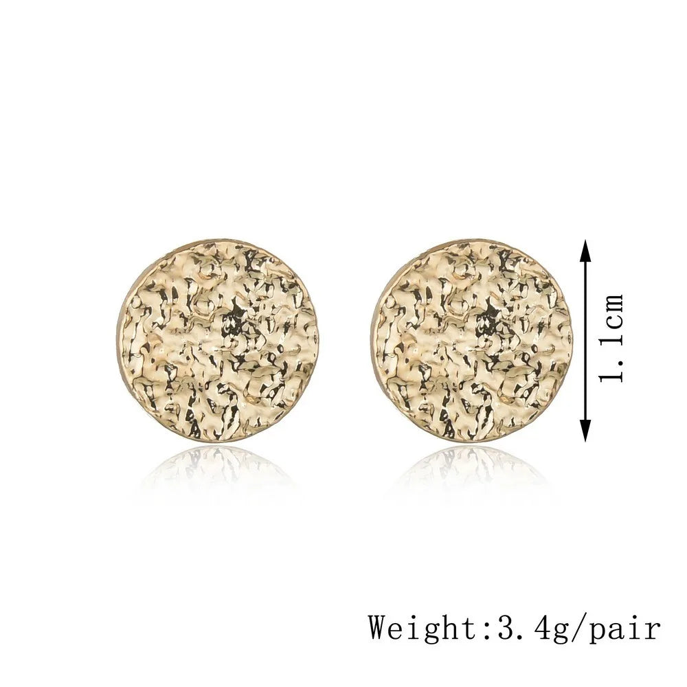 Aretes Redondos Dorados Minimalistas de Alta Calidad para Mujer