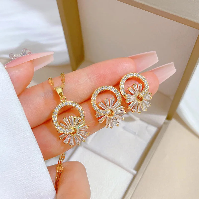 Conjunto de Acero con Cristal Austríaco