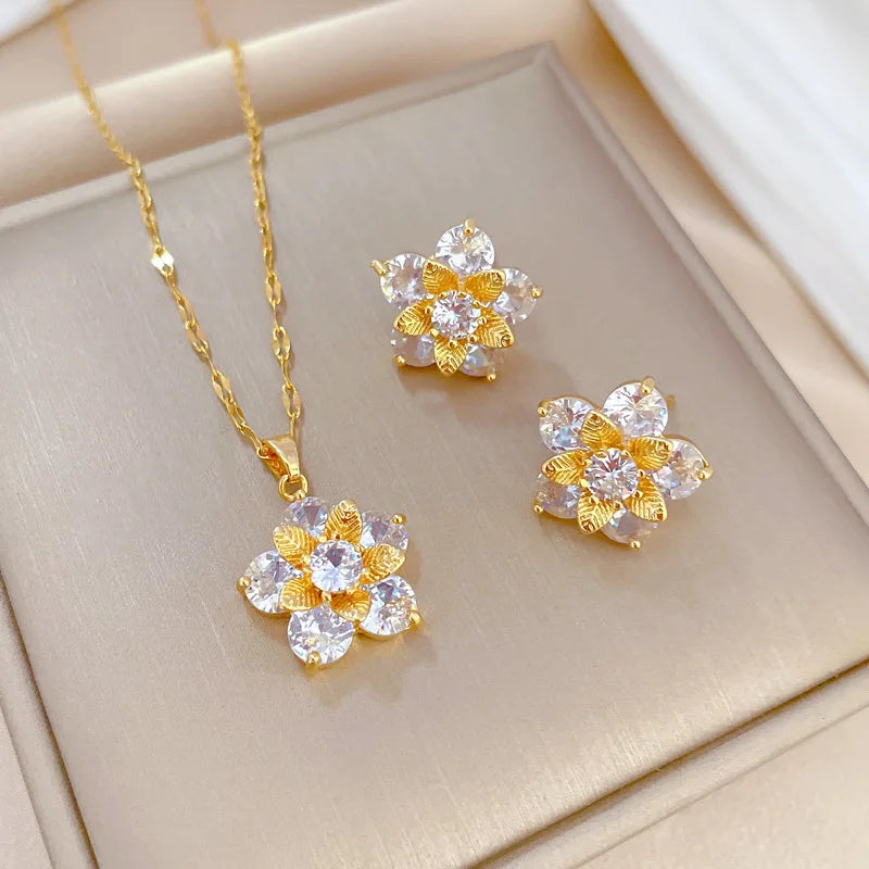 Conjunto de Acero con Cristal Austríaco