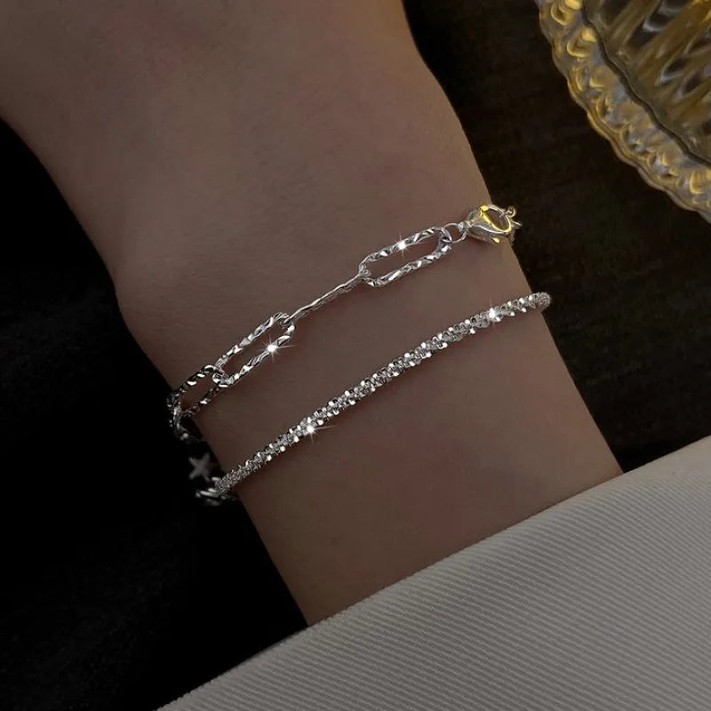 Pulsera Ajustable de Acero con Circonitas