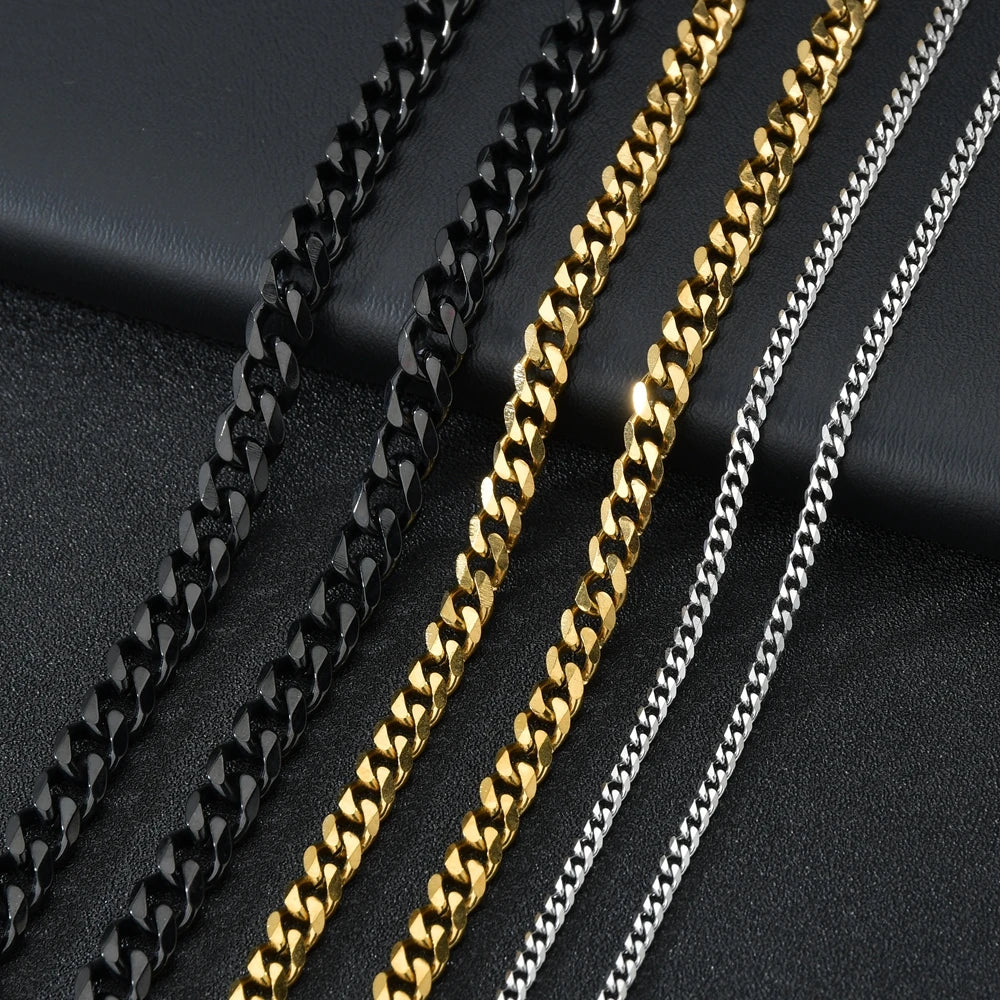 Collar de Cadena Cubana de Acero