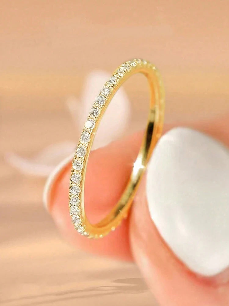 Anillo Apilable de Plata 925 con Circonitas