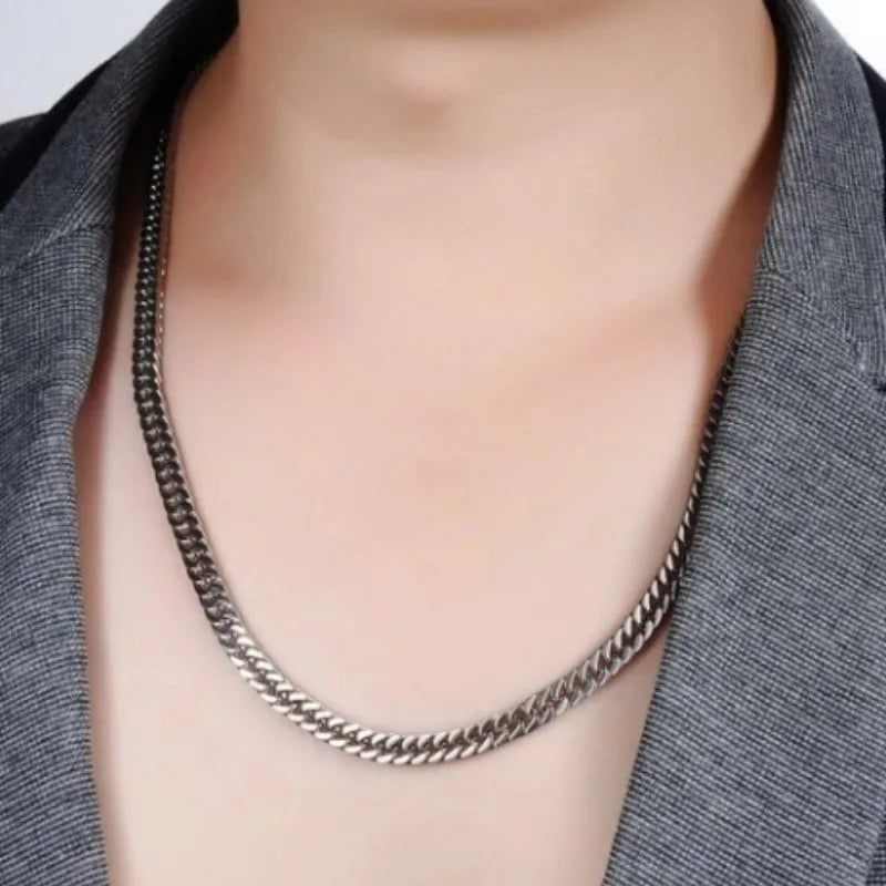 Collar de Cadena Cubana de Acero