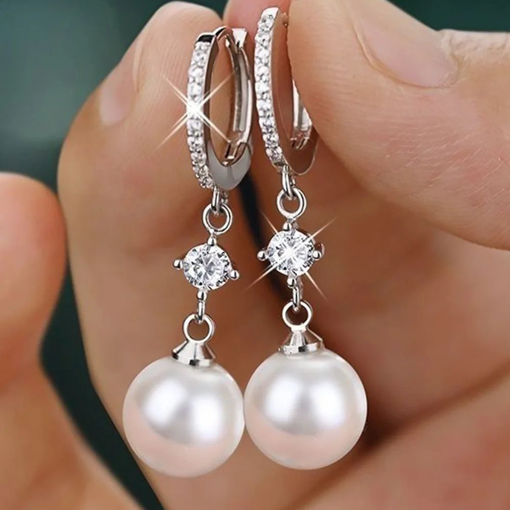 Pendientes de Plata 925 con Perlas de Agua Dulce