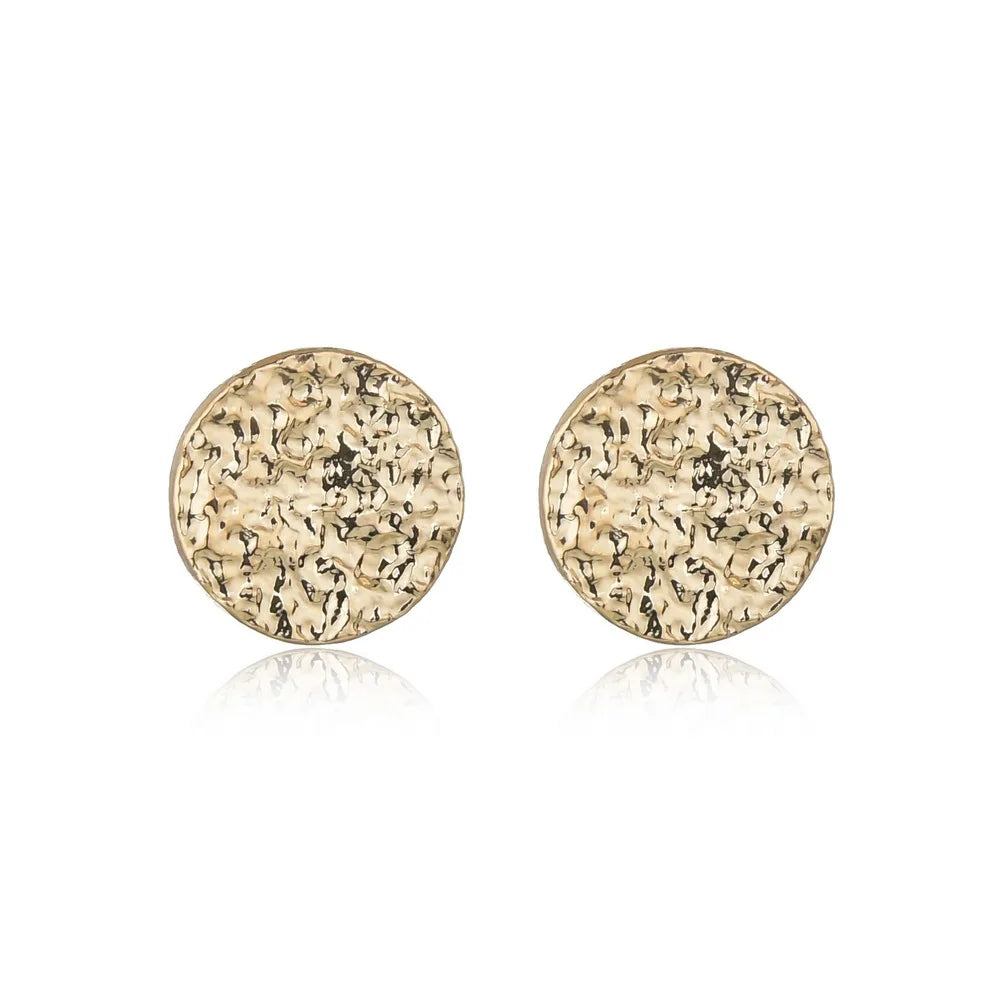 Aretes Redondos Dorados Minimalistas de Alta Calidad para Mujer