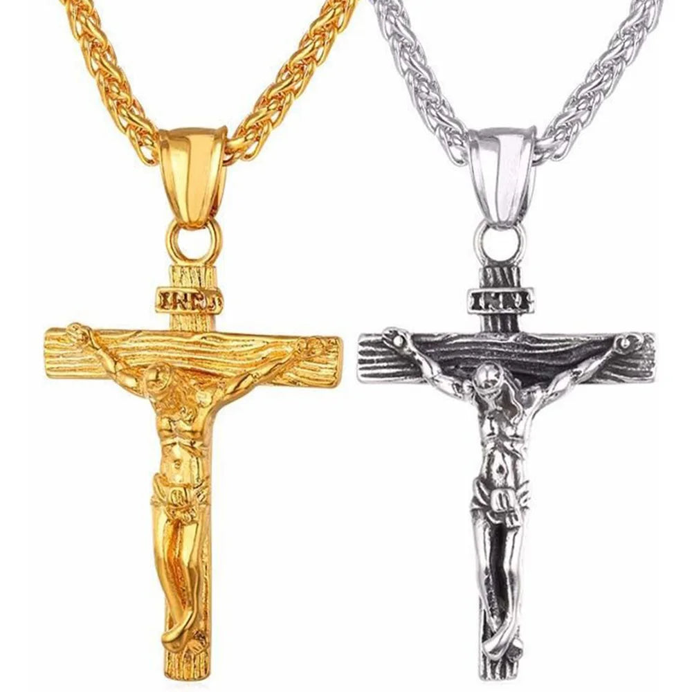 Collar de Acero con Cruz