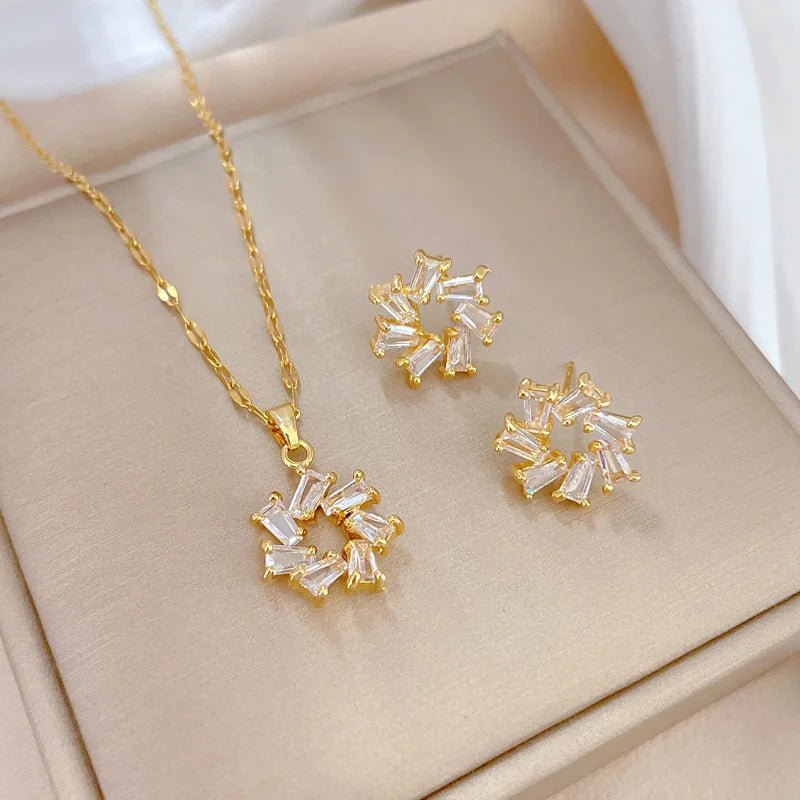 Conjunto de Acero con Cristal Austríaco