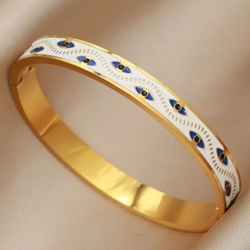 Brazalete de Acero con Ojo y Cristal