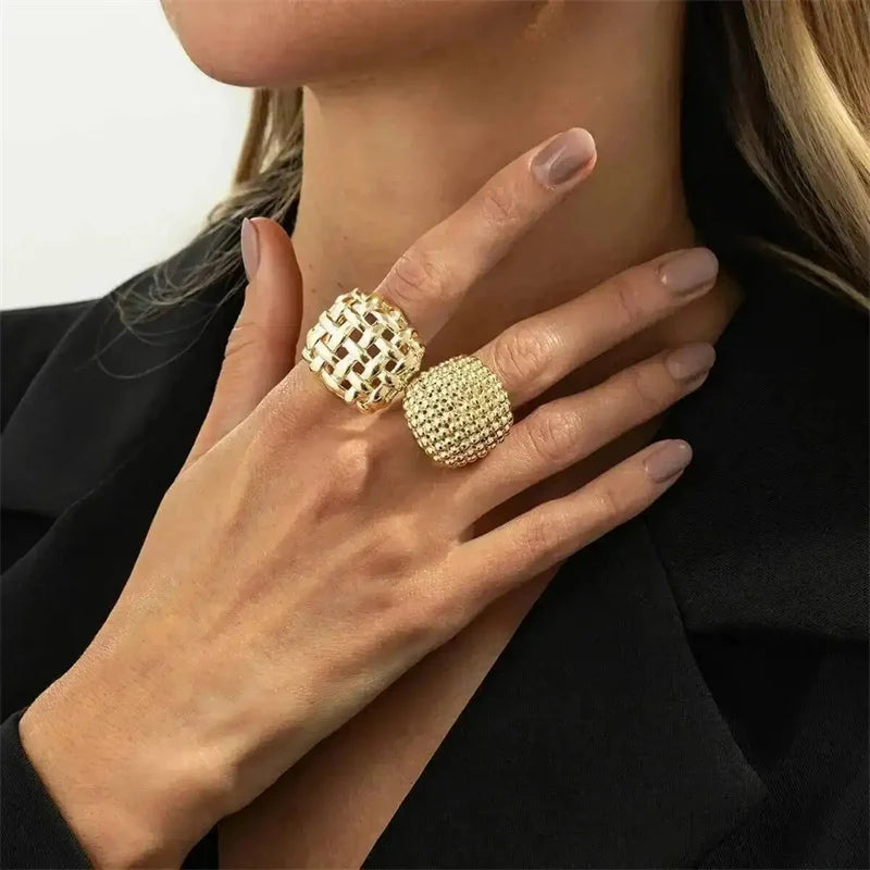 Anillo Brutalista Geométrico