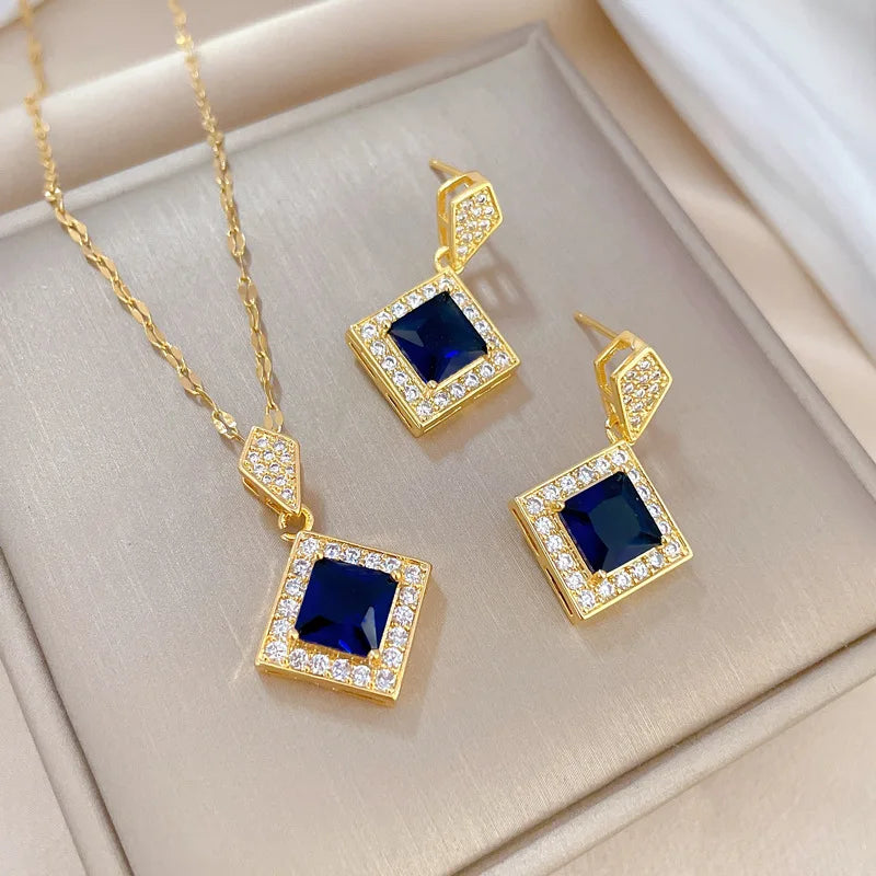 Conjunto de Acero con Cristal Austríaco