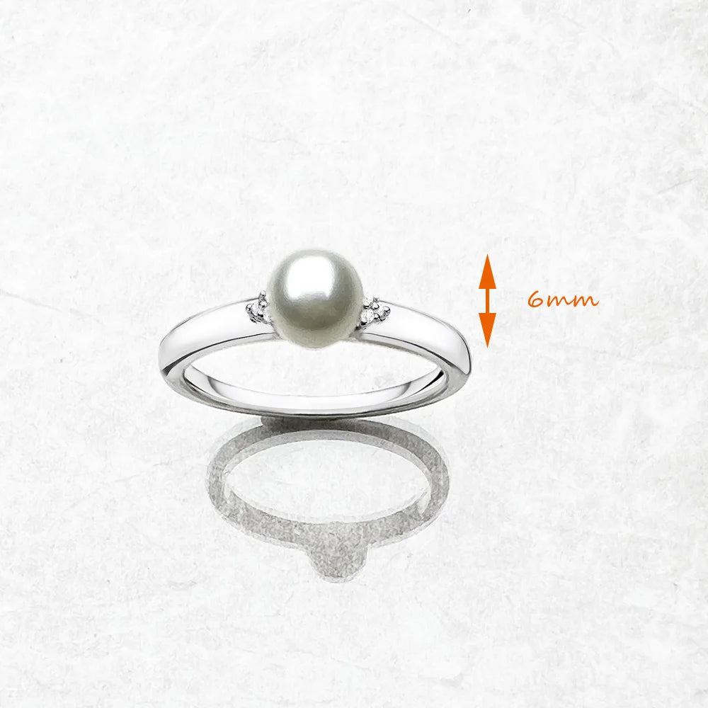 Anillo de Plata 925 con Perlas y Circón