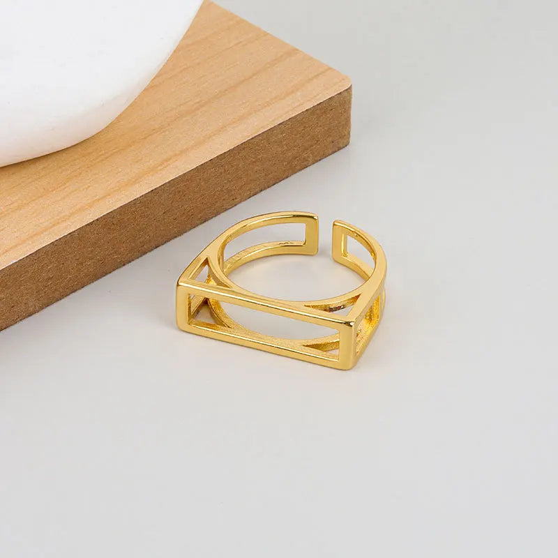 Anillo Doble Ajustable Geométrico Minimalista para Mujer
