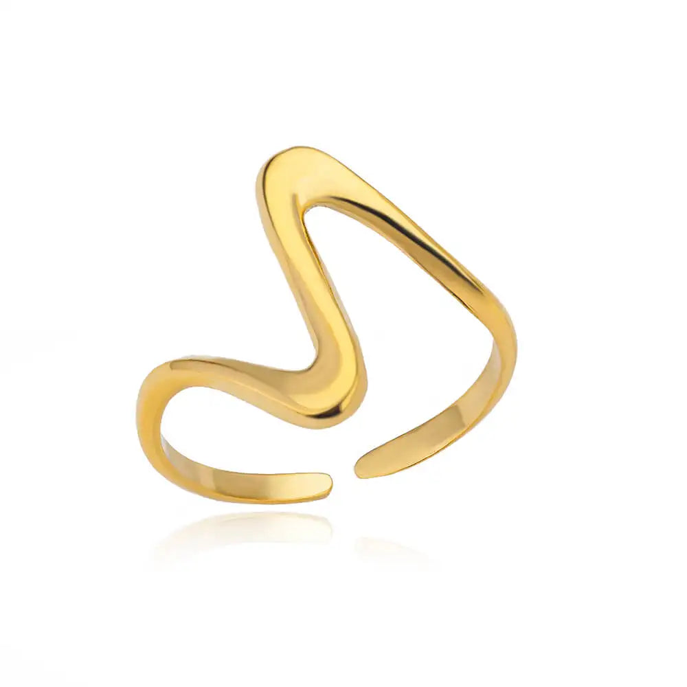 Anillo Abierto Dorado de Acero