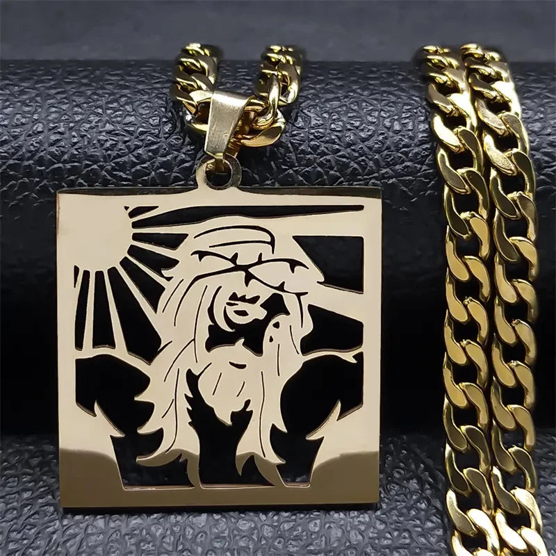 Collar de Acero con Cruz