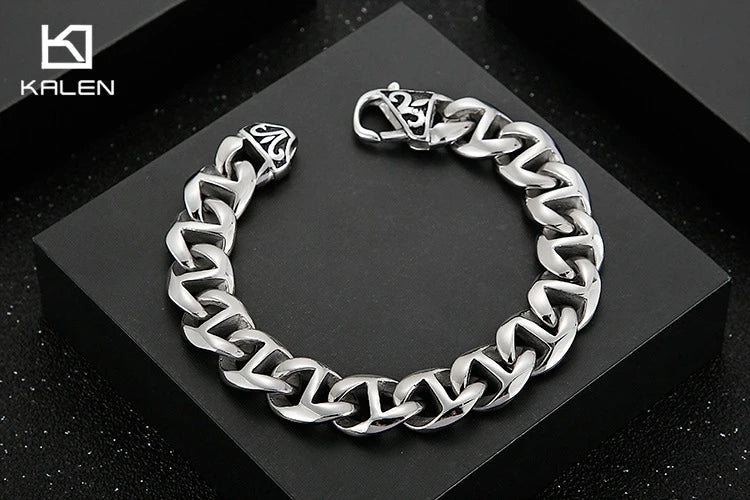 Pulsera Retro Pulida de Acero
