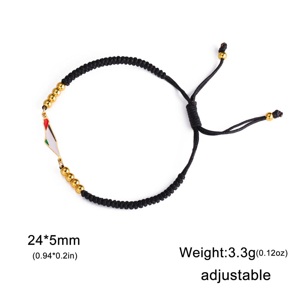 Pulsera Doble de Acero con Mapa de Palestina