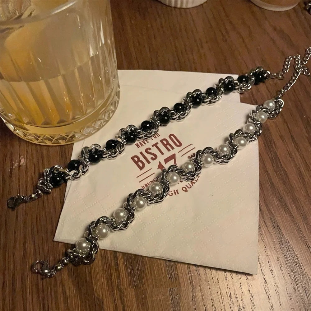 Pulsera Y2K de Acero con Cuentas